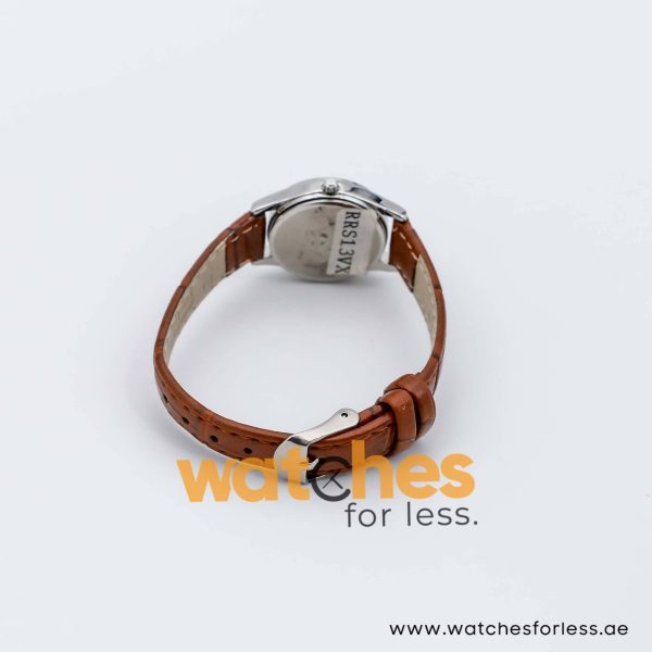 Lorus by Seiko Women’s Quartz Brown Leather Strap White Dial 24mm Watch RRS13VX
