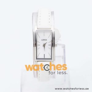 Lorus by Seiko Women’s Quartz White Leather Strap Silver Sunray Dial 20mm Watch RRW05EX9