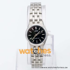 Lorus by Seiko Women’s Quartz Silver Stainless Steel Black Dial 24mm Watch RRS75NX9