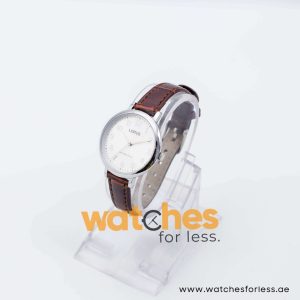 Lorus by Seiko Women’s Quartz Dark Brown Leather Strap White Dial 32mm Watch RG237MX8