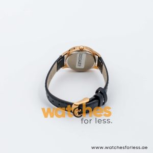 Lorus by Seiko Women’s Quartz Black Leather Strap White Dial 30mm Watch RRS14WX9
