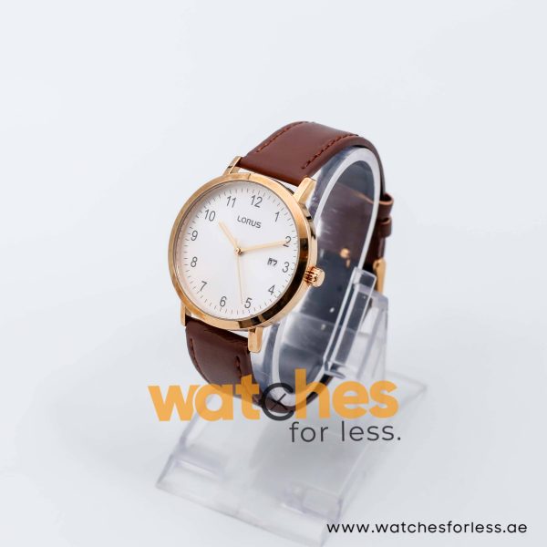 Lorus by Seiko Women’s Quartz Brown Leather Strap White Dial 38mm Watch RH940JX9