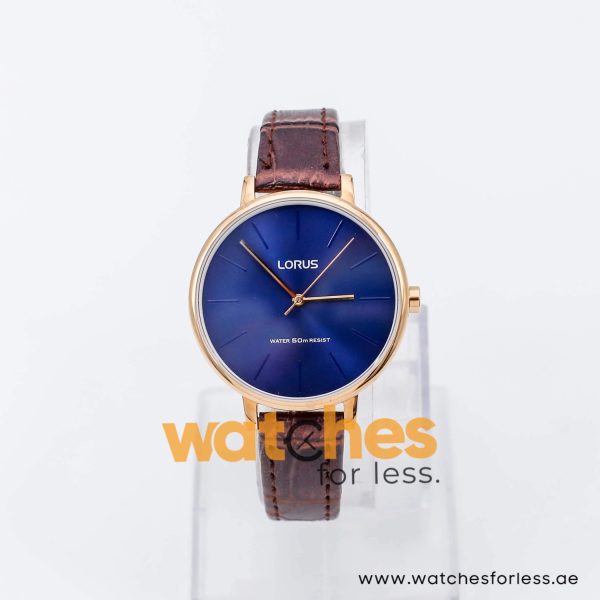 Lorus by Seiko Women’s Quartz Dark Brown Leather Strap Blue Dial 36mm Watch RG214NX9 UAE DUBAI AJMAN SHARJAH ABU DHABI RAS AL KHAIMA UMM UL QUWAIN ALAIN FUJAIRAH