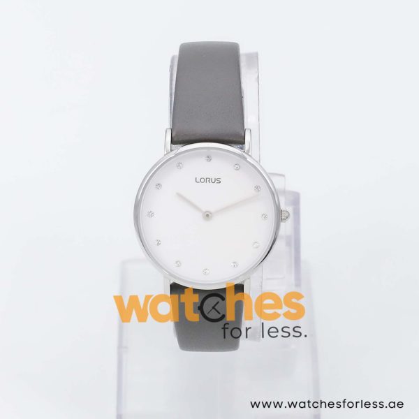 Lorus by Seiko Women’s Quartz Grey Leather Strap White Dial 32mm Watch RM201AX9