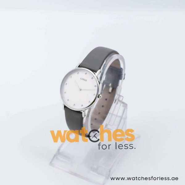 Lorus by Seiko Women’s Quartz Grey Leather Strap White Dial 32mm Watch RM201AX9