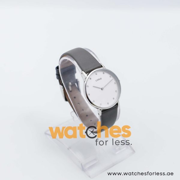 Lorus by Seiko Women’s Quartz Grey Leather Strap White Dial 32mm Watch RM201AX9