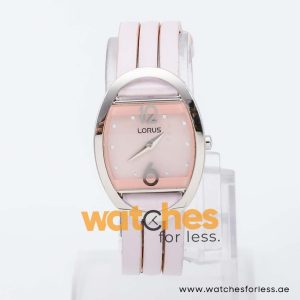 Lorus by Seiko Women’s Quartz Pink Leather Strap Pink Dial 27mm Watch RRW17CX9