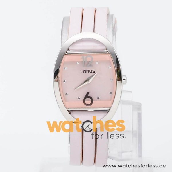 Lorus by Seiko Women’s Quartz Pink Leather Strap Pink Dial 27mm Watch RRW17CX9