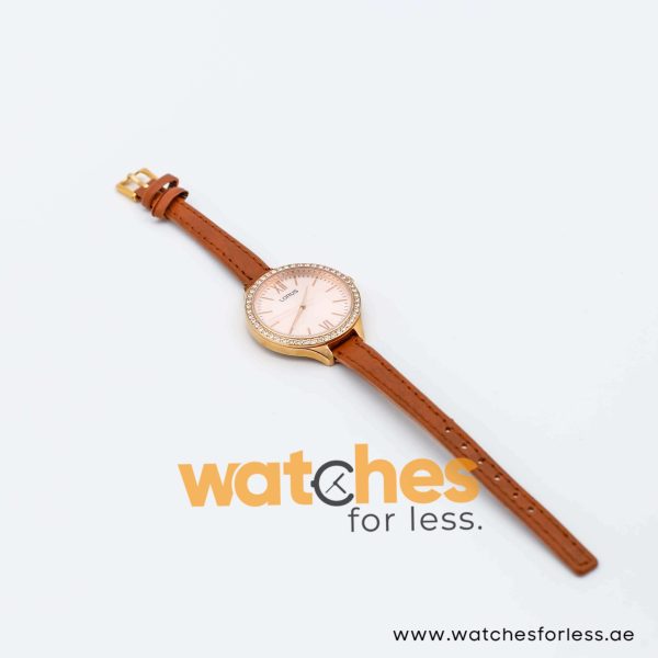 Lorus by Seiko Women’s Quartz Brown Leather Strap Rose Gold Dial 34mm Watch RRS32VX9 UAE DUBAI AJMAN SHARJAH ABU DHABI RAS AL KHAIMA UMM UL QUWAIN ALAIN FUJAIRAH