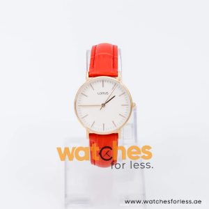 Lorus by Seiko Women’s Quartz Red Leather Strap White Dial 32mm Watch RH886BX8