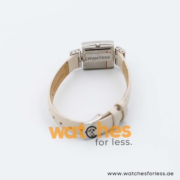 Lorus by Seiko Women’s Quartz Cream Leather Strap Silver Sunray Dial 22mm Watch RRW47BX8