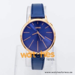 Lorus by Seiko Women’s Quartz Blue Leather Strap Blue Dial 36mm Watch RG246KX9