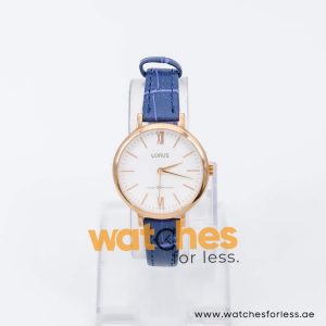 Lorus by Seiko Women’s Quartz Blue Leather Strap White Dial 32mm Watch RG264LX9