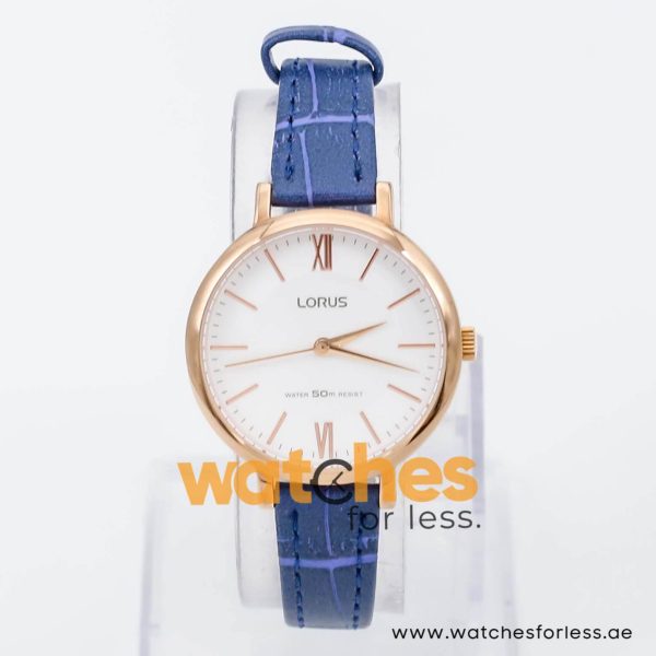 Lorus by Seiko Women’s Quartz Blue Leather Strap White Dial 32mm Watch RG264LX9