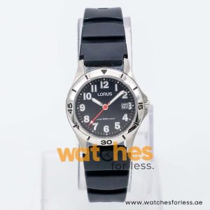 Lorus by Seiko Women’s Quartz Black Silicone Strap Black Dial 28mm Watch RJ273AX9