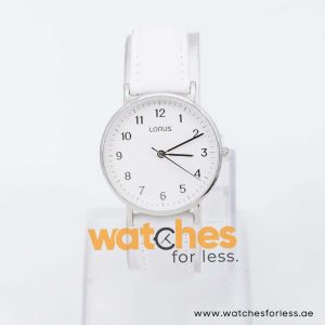 Lorus by Seiko Women’s Quartz White Leather Strap White Dial 32mm Watch RH823CX823CX7