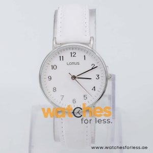 Lorus by Seiko Women’s Quartz White Leather Strap White Dial 32mm Watch RH823CX823CX7