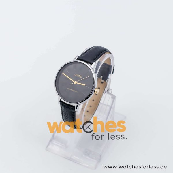 Lorus by Seiko Women’s Quartz Black Leather Strap Black Dial 36mm Watch RG215NX9