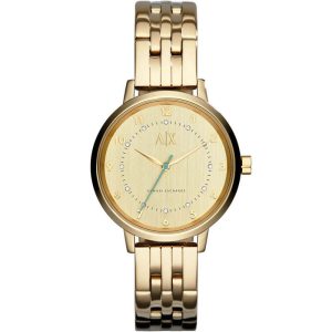 Armani Exchange Women’s Quartz Gold Stainless Steel Gold Dial 39mm Watch AX5361