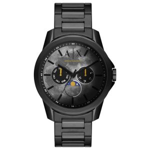 Armani Exchange Men’s Quartz Black Stainless Steel Grey Dial 44mm Watch AX1738
