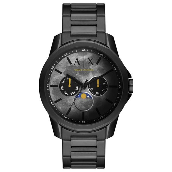 Armani Exchange Men’s Quartz Black Stainless Steel Grey Dial 44mm Watch AX1738