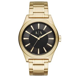 Armani Exchange Men’s Quartz Gold Stainless Steel Black Dial 44mm Watch AX2328