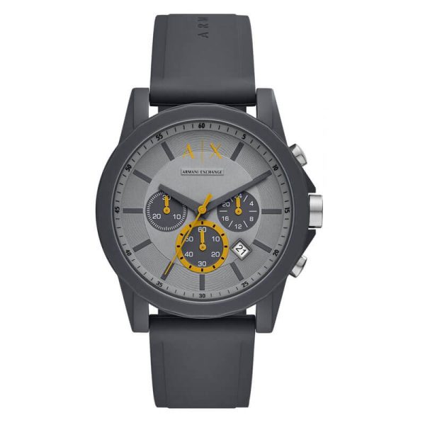 Armani Exchange Men’s Quartz Grey Silicone Strap Grey Dial 44mm Watch AX7123 UAE DUBAI AJMAN SHARJAH ABU DHABI RAS AL KHAIMA UMM UL QUWAIN ALAIN FUJAIRAH