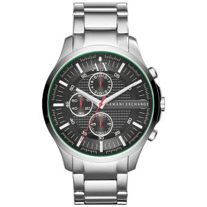 Armani Exchange Men’s Quartz Silver Stainless Steel Black Dial 46mm Watch AX2163