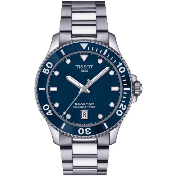 TISSOT Men’s Swiss Made Quartz Silver Stainless Steel Blue Dial 40mm Watch T120.410.11.041.00