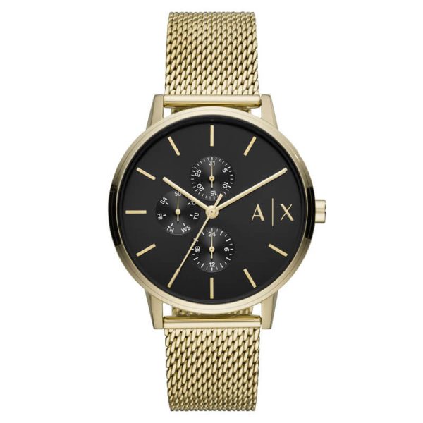 Armani Exchange Men’s Quartz Gold Stainless Steel Black Dial 42mm Watch AX2715