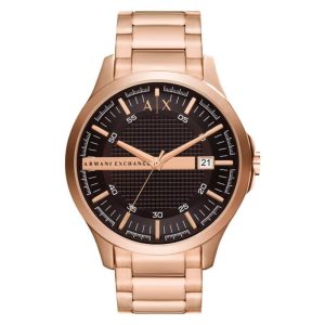 Armani Exchange Men’s Quartz Rose Gold Stainless Steel Brown Dial 46mm Watch AX2449