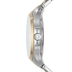 Armani Exchange Men’s Quartz Two Tone Stainless Steel Grey Skeleton Dial 46mm Watch AX2403