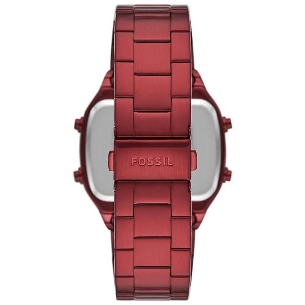 Fossil Men’s Digital Red Stainless Steel Negative Display Dial 40mm Watch FS5897 UAE DUBAI AJMAN SHARJAH ABU DHABI RAS AL KHAIMA UMM UL QUWAIN ALAIN FUJAIRAH