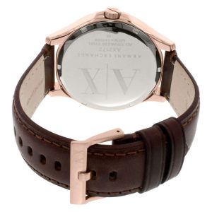 Armani Exchange Men’s Quartz Brown Leather Strap Blue Dial 46mm Watch AX2172