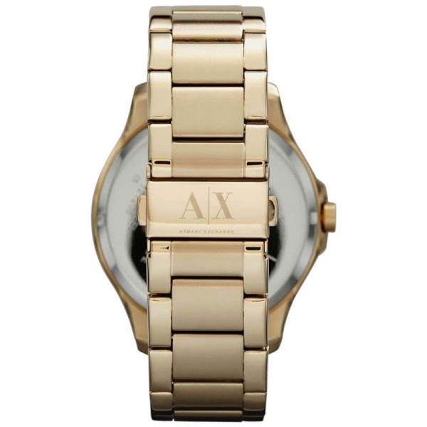 Armani Exchange Men’s Quartz Gold Stainless Steel Black Dial 46mm Watch AX2122