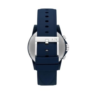 Armani Exchange Men’s Quartz Navy Blue Silicone Strap Navy Blue Dial 44mm Watch AX7128