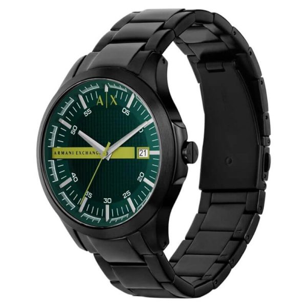 Armani Exchange Men’s Quartz Black Stainless Steel Green Dial 46mm Watch AX2450