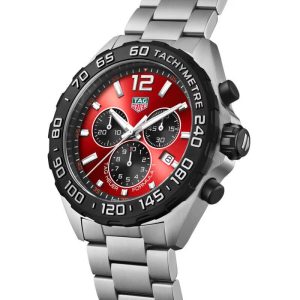 Tag Heuer Formula 1 Men’s Quartz Swiss Made Silver Stainless Steel Red Dial 43mm Watch CAZ101AN.BA0842