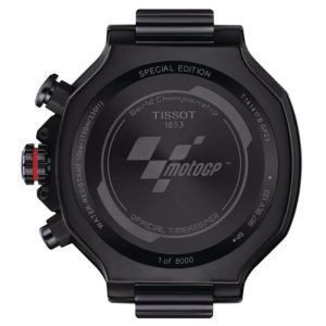 TISSOT T-Race Men’s Quartz Swiss Made Red Silicone Strap Black Dial 45mm Watch T141.417.37.057.01