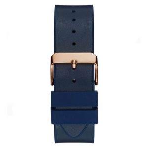 Guess Men’s Quartz Blue Silicone & Leather Strap Blue Dial 42mm Watch GW02024G4