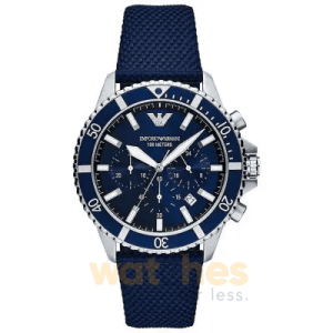 Emporio Armani Men’s Quartz Blue Nylon & Leather Strap Blue Dial 43mm Watch AR11588 UAE DUBAI AJMAN SHARJAH ABU DHABI RAS AL KHAIMA UMM UL QUWAIN ALAIN FUJAIRAH