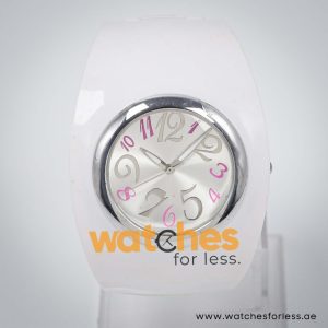 Elle Women’s Quartz White Plastic Bangle Silver Dial 46mm Watch LE50004G01