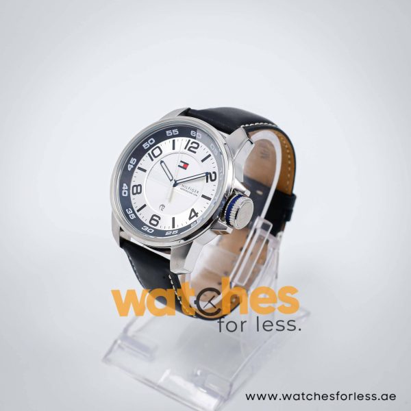 Tommy Hilfiger Men’s Quartz Black Leather Strap Silver Dial 46mm Watch 1790714/1