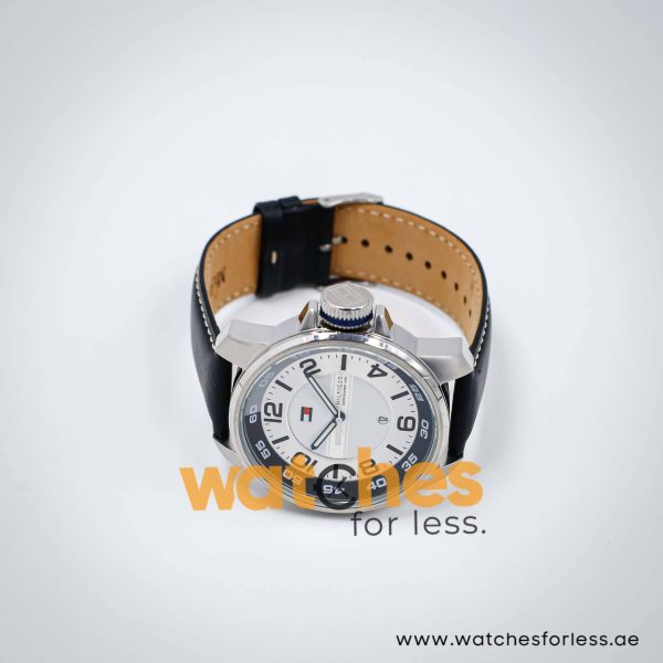 Tommy Hilfiger Men’s Quartz Black Leather Strap Silver Dial 46mm Watch 1790714/1