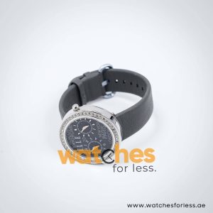 Elle Women’s Quartz Grey Leather Strap Black Dial 41mm Dual Time Watch EL20038S01C
