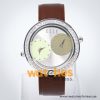 Elle Women’s Quartz Brown Leather Strap Silver Dial 41mm Dual Time Watch EL20038S34N