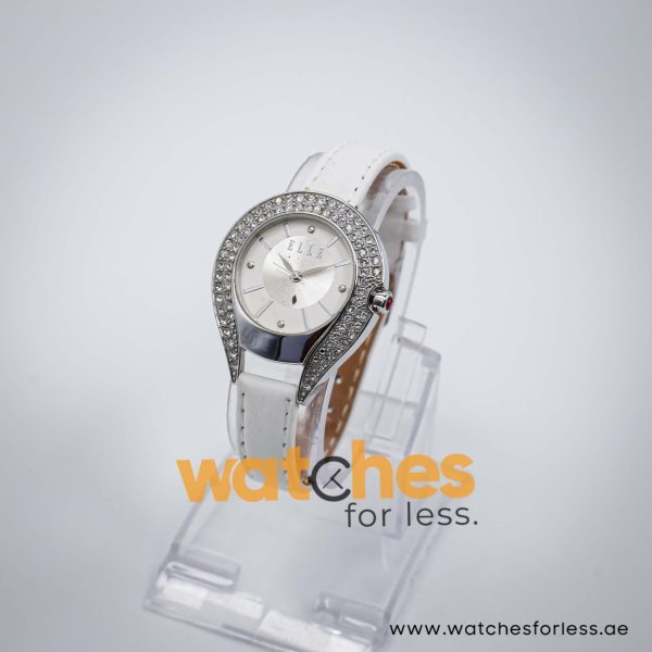 Elle Women’s Quartz White Leather Strap Silver Dial 34mm Watch EL20052P03N