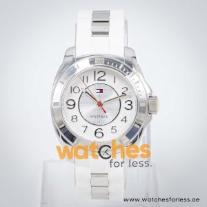 Tommy Hilfiger Women’s Quartz White Silicone Strap Silver Dial 36mm Watch 1781306