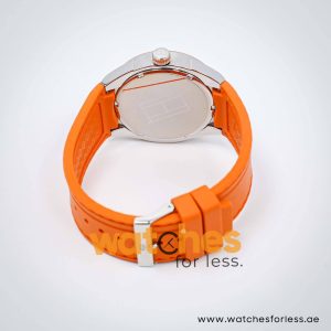 Tommy Hilfiger Men’s Quartz Orange Silicone Strap Black Dial 43mm Watch 1790726