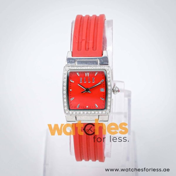 Elle Women’s Quartz Red Silicone Strap Red Dial 23mm Watch EL20118P04N